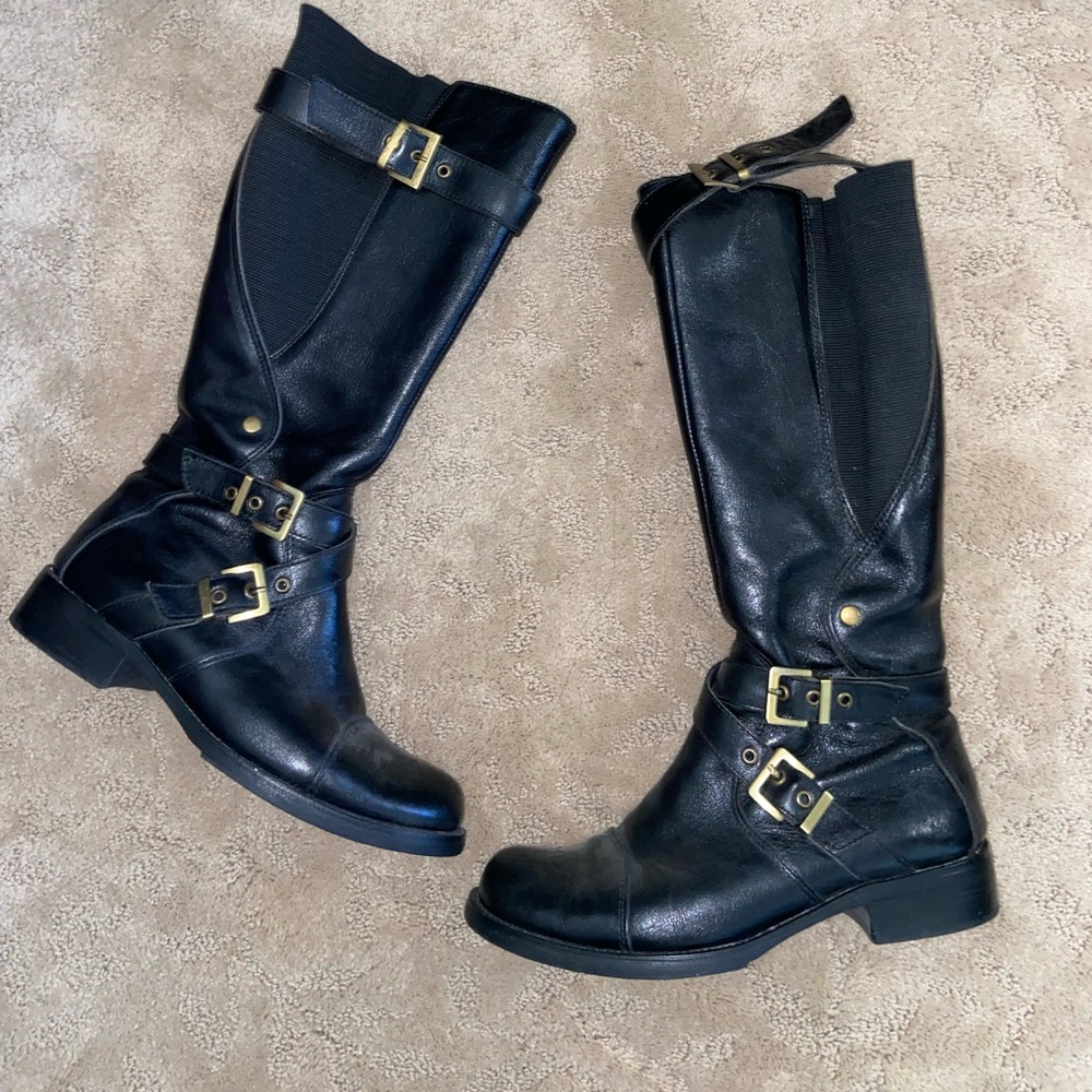 Miz mooz black boots with straps size 7
